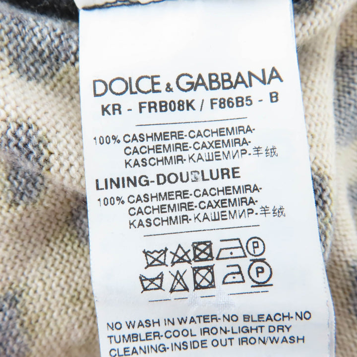 Great DOLCE&GABBANA hoodie Leopard Pattern Long-Sleeve Knit cashmere 40