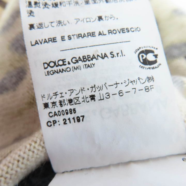 Great DOLCE&GABBANA hoodie Leopard Pattern Long-Sleeve Knit cashmere 40