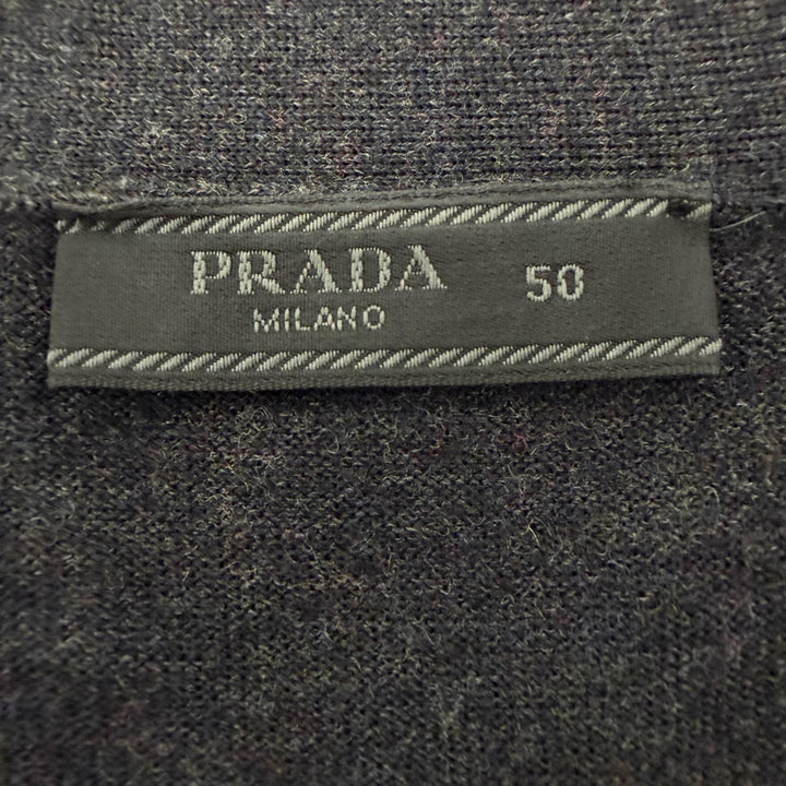 Excellent PRADA cardigan Dark gray Virgin wool mens 50 DNA959