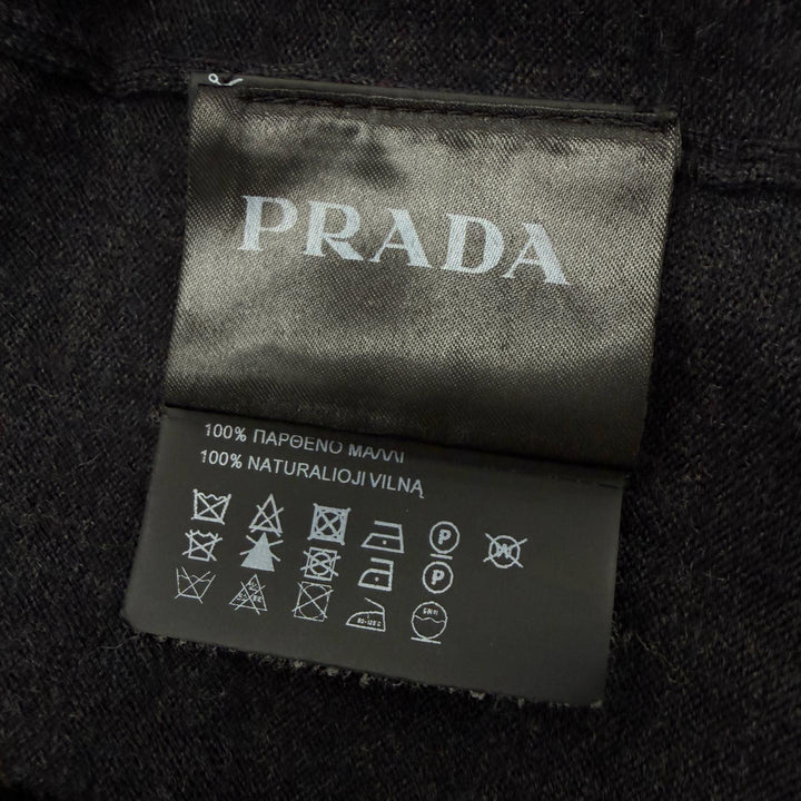 Excellent PRADA cardigan Dark gray Virgin wool mens 50 DNA959