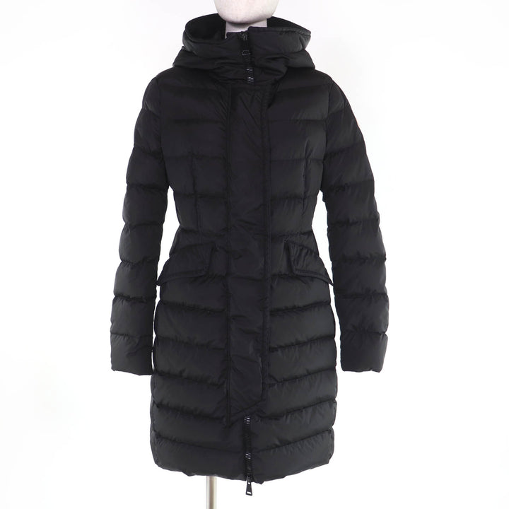 Great MONCLER down coat GRIVE Logo patch, hooded, long length black 2