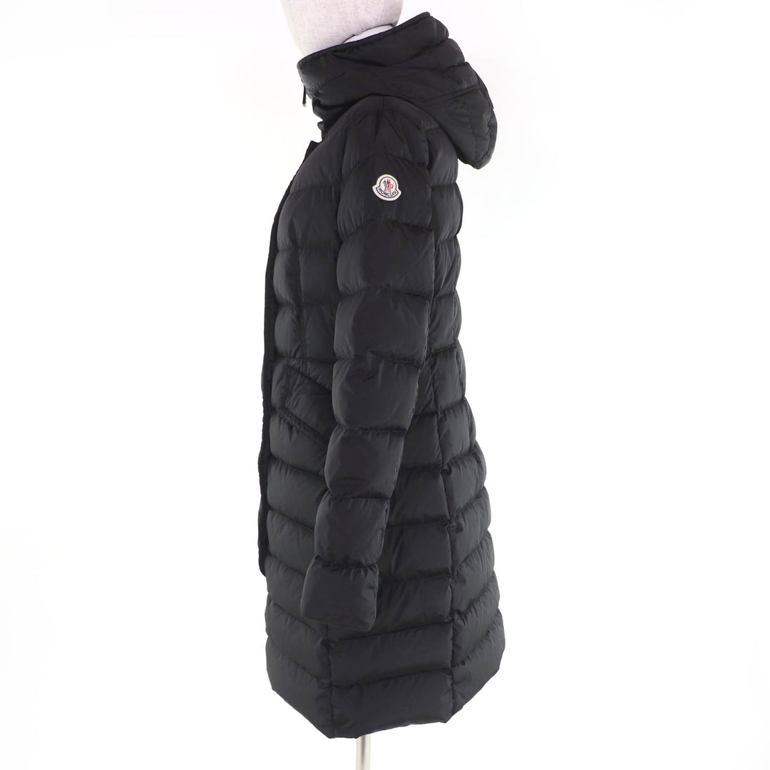 Great MONCLER down coat GRIVE Logo patch, hooded, long length black 2
