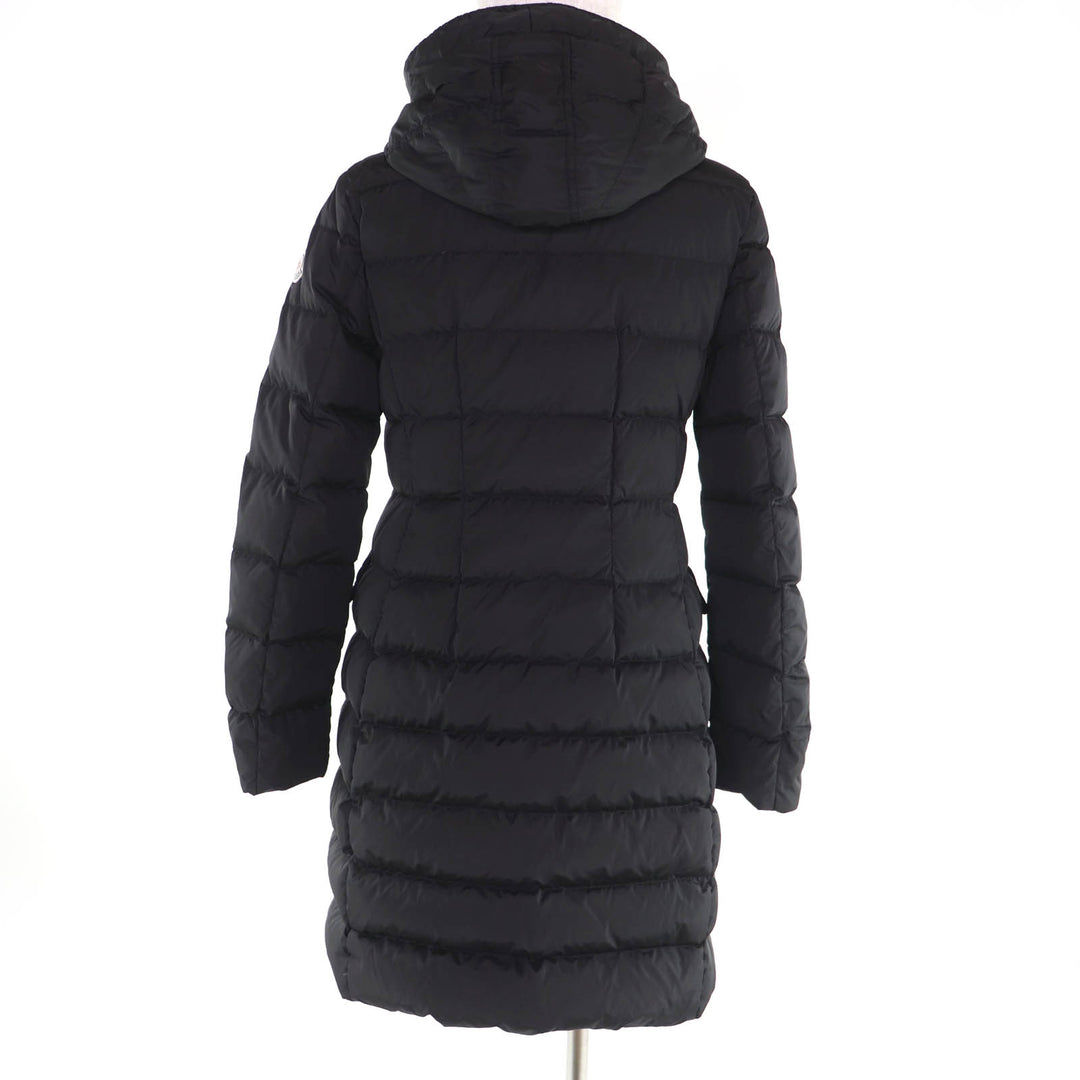 Great MONCLER down coat GRIVE Logo patch, hooded, long length black 2