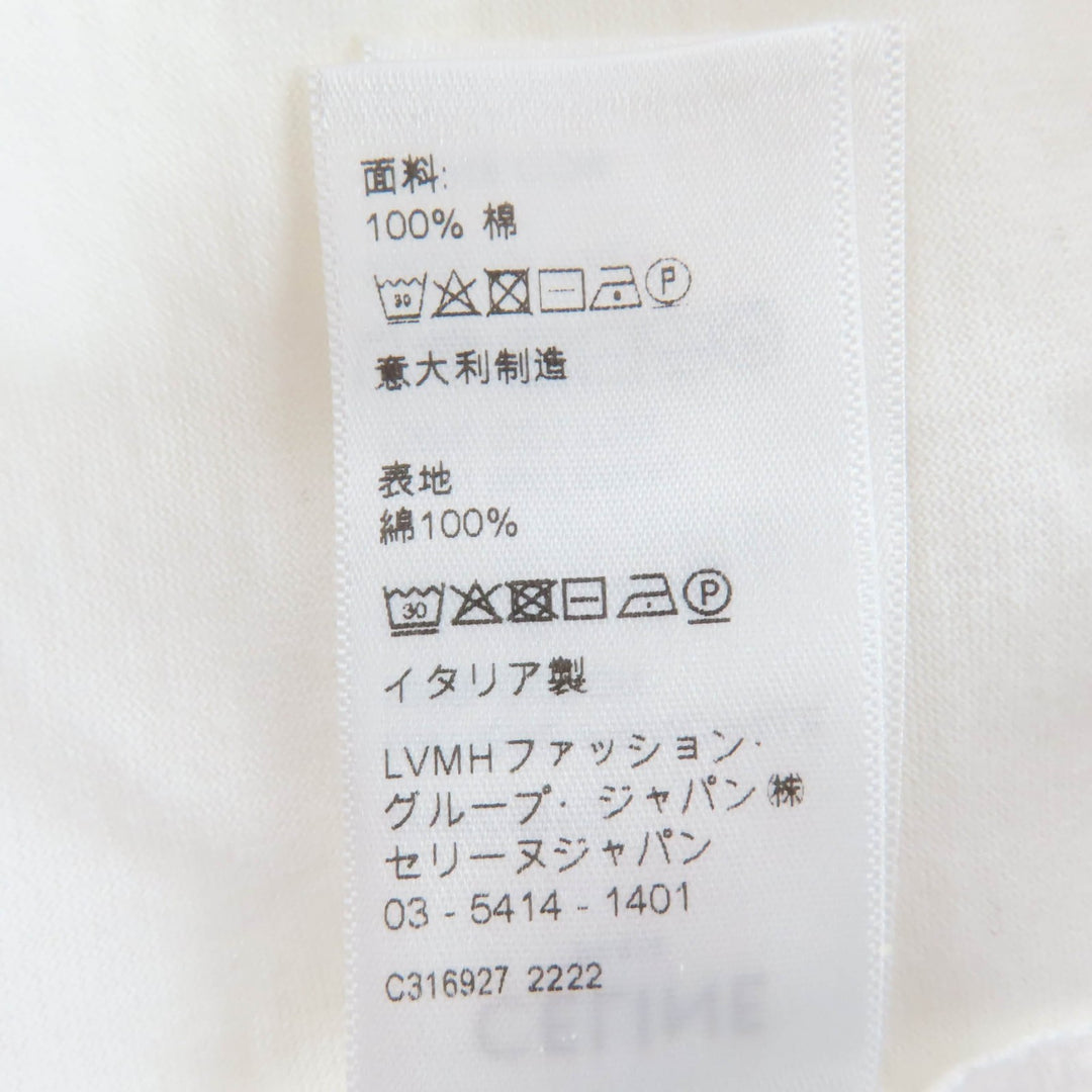 Excellent CELINE Short sleeve T-shirt Triomphe embroidery white S 2X45C671Q