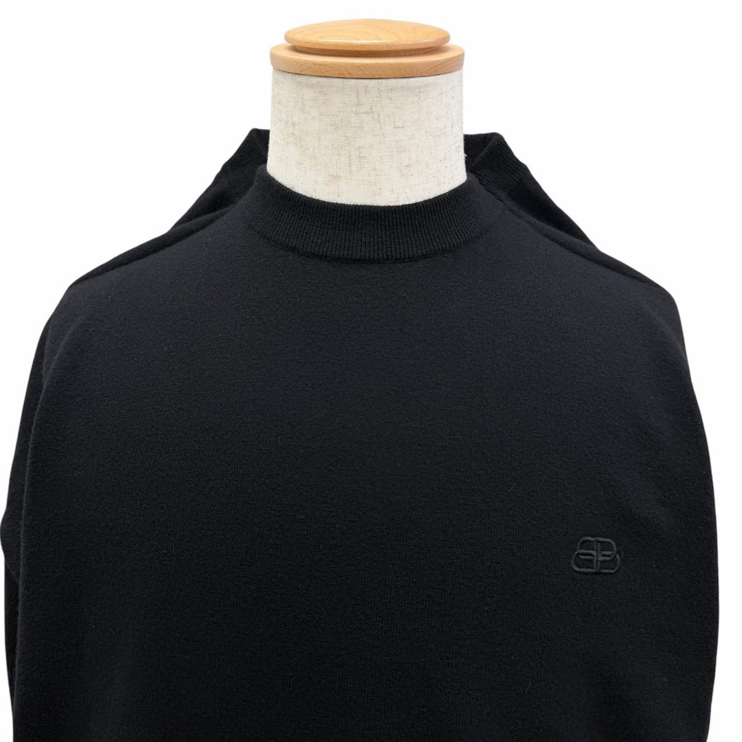 Great BALENCIAGA sweater BB logo embroidered crew neck oversized shirt