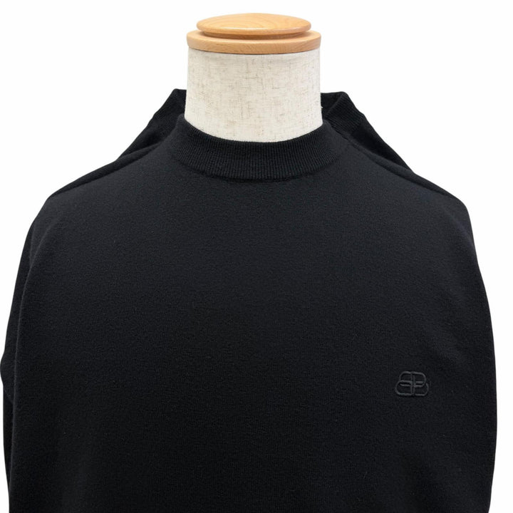 Great BALENCIAGA sweater BB logo embroidered crew neck oversized shirt