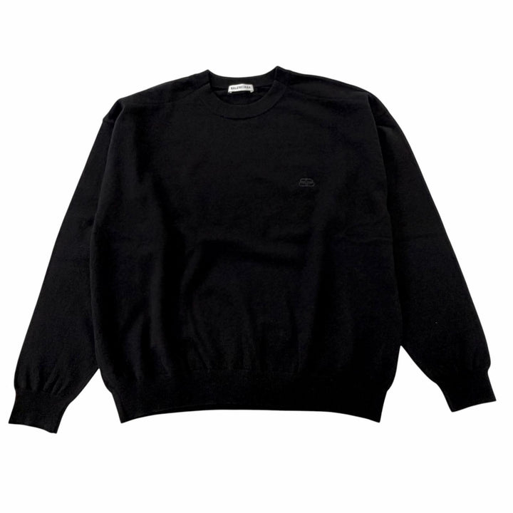 Great BALENCIAGA sweater BB logo embroidered crew neck oversized shirt
