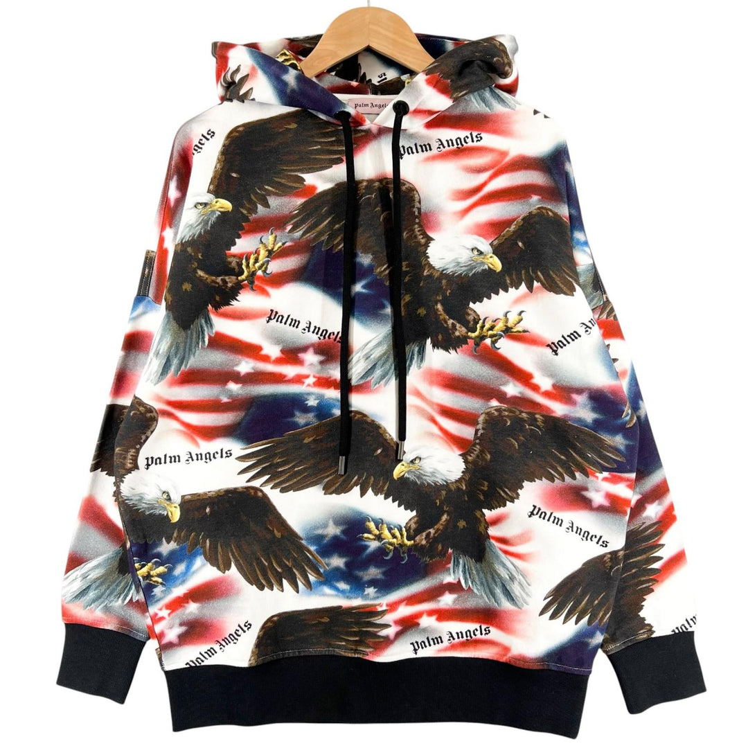 Pristine PALM ANGELS hoodie Eagle Stars and Stripes multicolor cotton mens S