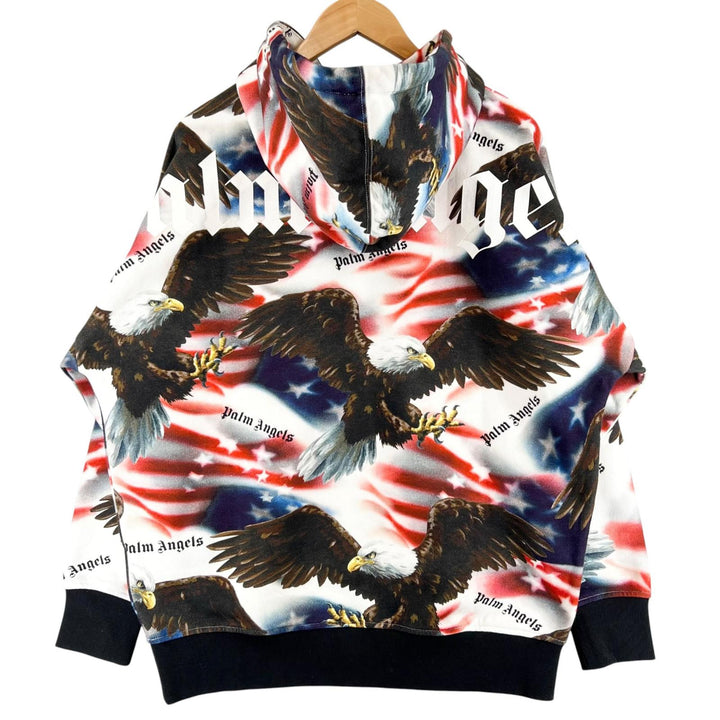 Pristine PALM ANGELS hoodie Eagle Stars and Stripes multicolor cotton mens S