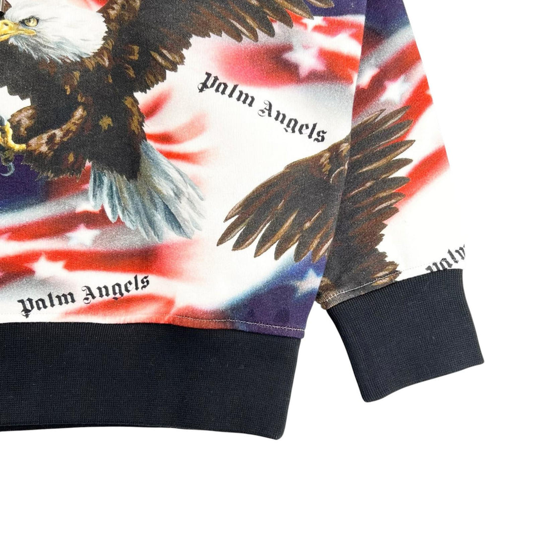 Pristine PALM ANGELS hoodie Eagle Stars and Stripes multicolor cotton mens S