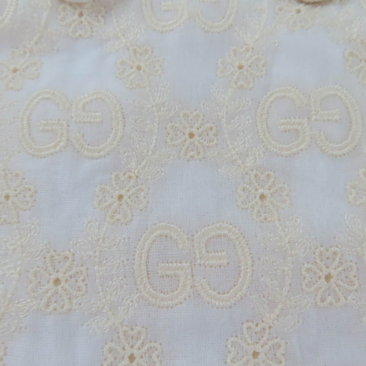 Excellent GUCCI blouse GG pattern short-sleeved shirt Ivory Women 36 627402