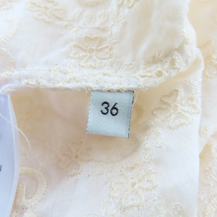 Excellent GUCCI blouse GG pattern short-sleeved shirt Ivory Women 36 627402