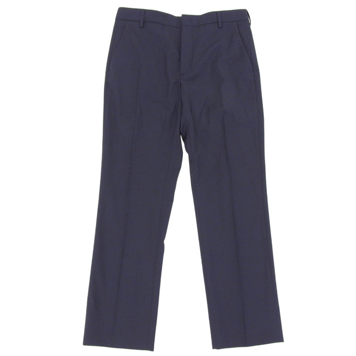 Excellent FENDI slacks With logo button Navy polyester mens 44 FB0366