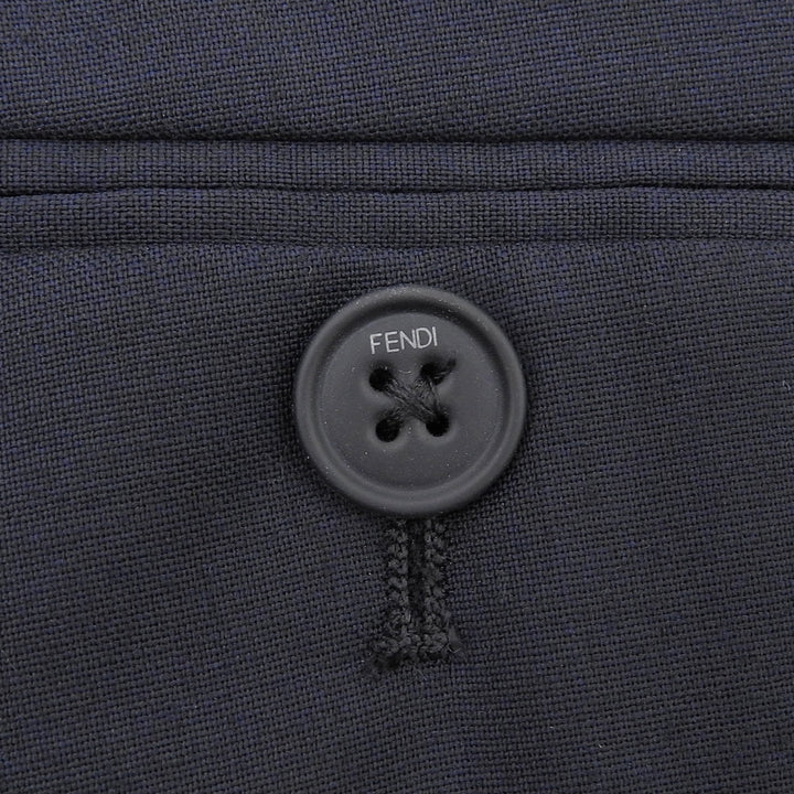 Excellent FENDI slacks With logo button Navy polyester mens 44 FB0366