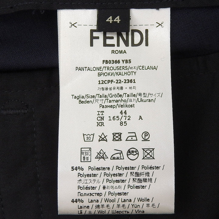 Excellent FENDI slacks With logo button Navy polyester mens 44 FB0366