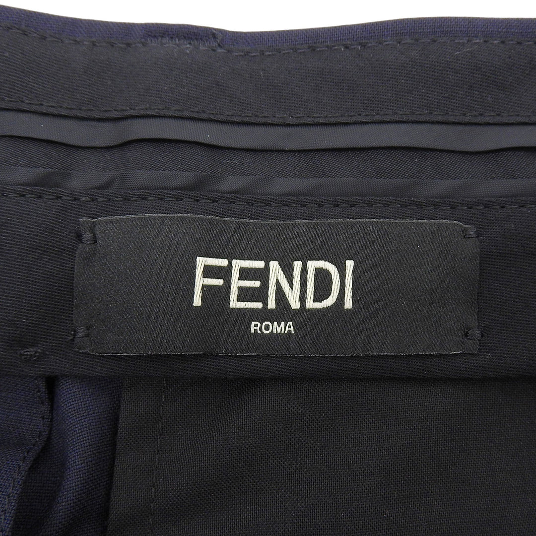 Excellent FENDI slacks With logo button Navy polyester mens 44 FB0366