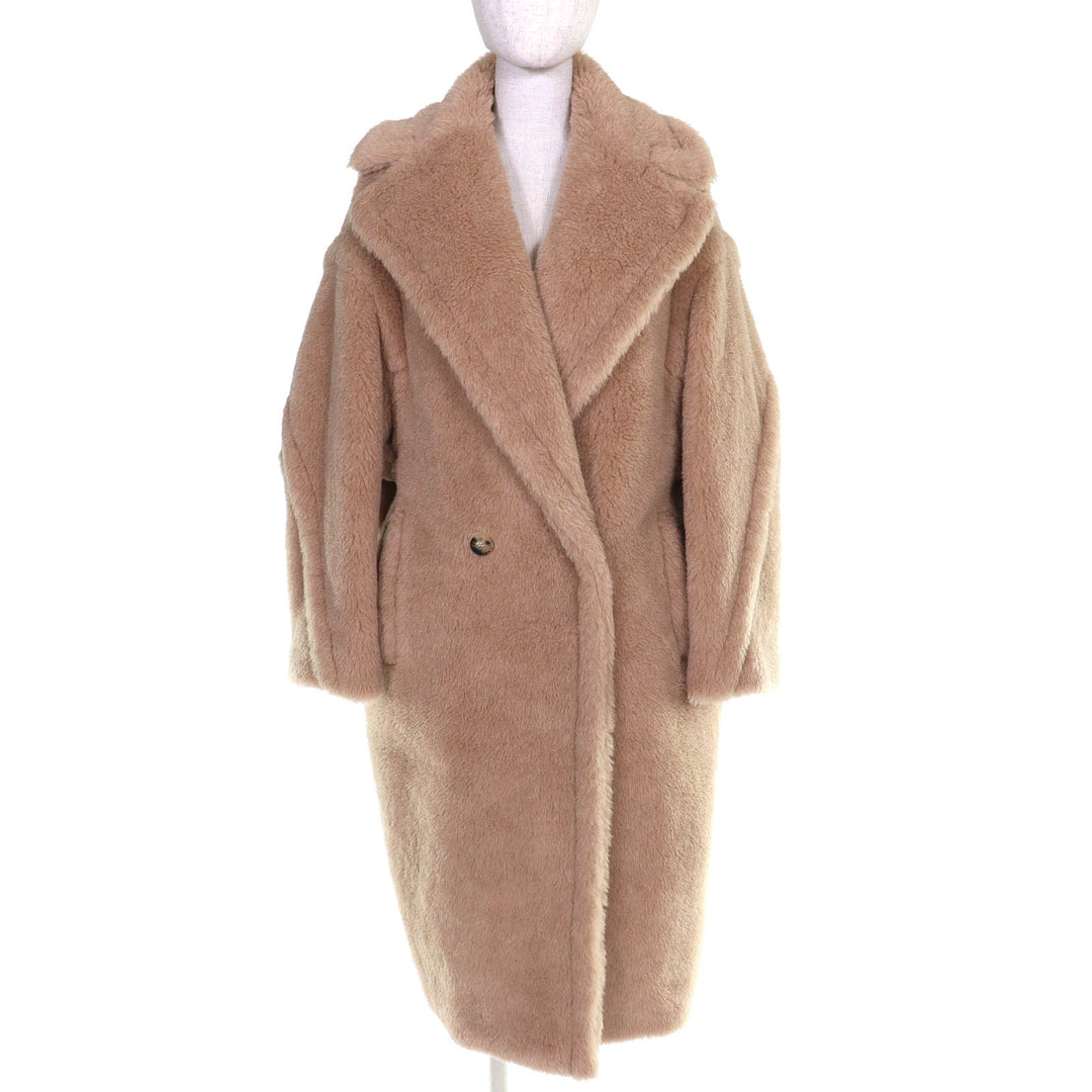 Excellent Max Mara coat Teddy bear White tag beige alpaca Women S 23101602336