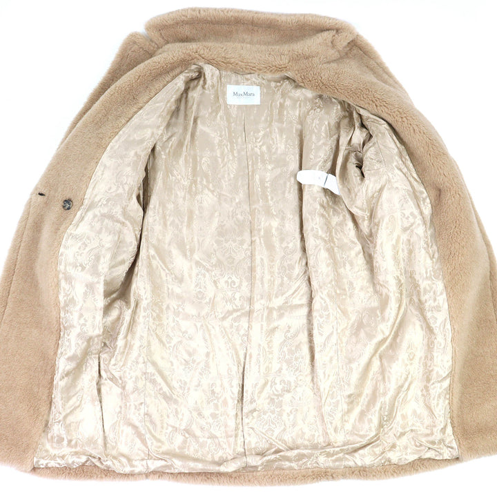 Excellent Max Mara coat Teddy bear White tag beige alpaca Women S 23101602336