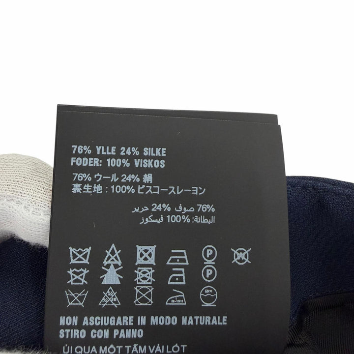 Excellent PRADA Mini skirt With logo button Navy wool Women 38 P128J
