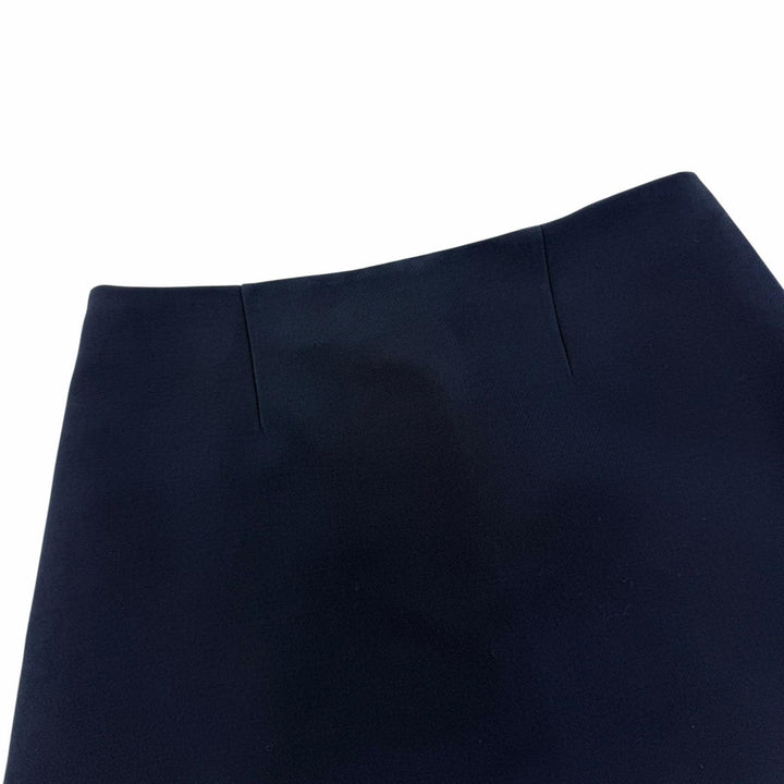 Excellent PRADA Mini skirt With logo button Navy wool Women 38 P128J