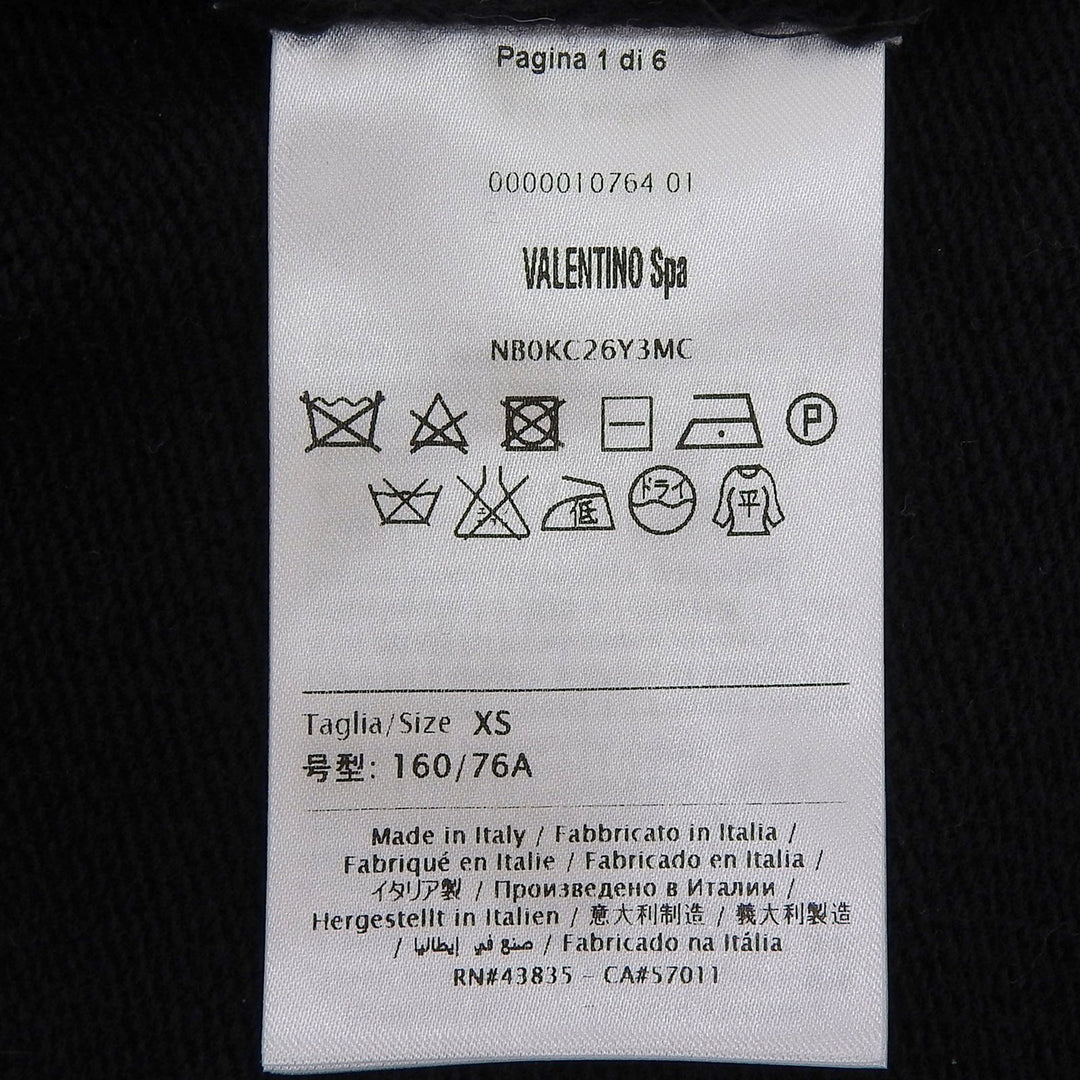 Great VALENTINO knit Floral embroidery appliqué black wool Women XS NB0KC26Y3MC