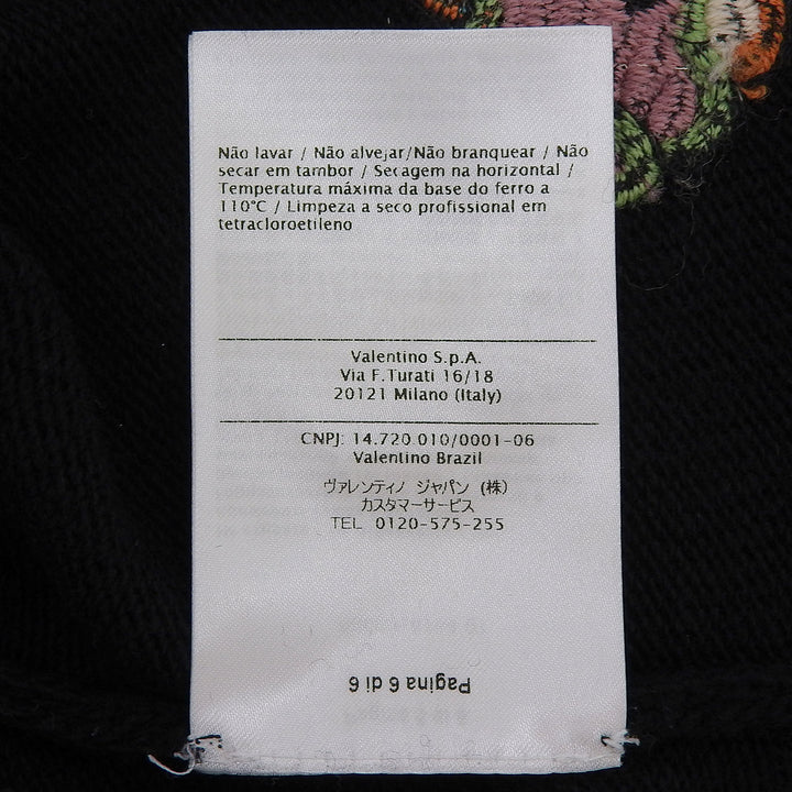 Great VALENTINO knit Floral embroidery appliqué black wool Women XS NB0KC26Y3MC