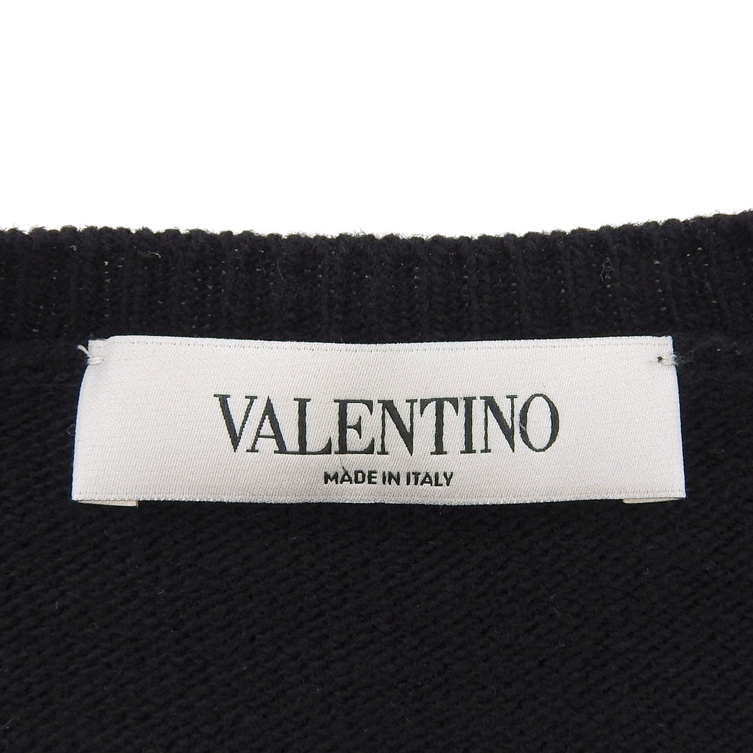 Great VALENTINO knit Floral embroidery appliqué black wool Women XS NB0KC26Y3MC