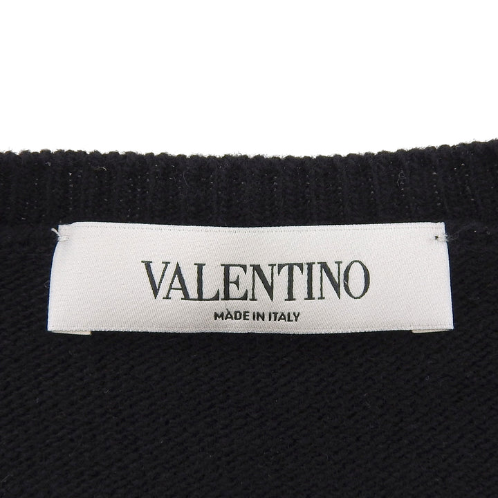 Great VALENTINO knit Floral embroidery appliqué black wool Women XS NB0KC26Y3MC