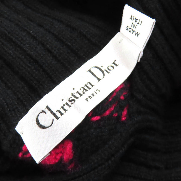 Great Christian Dior knit Leopard Pattern Slim Fit cashmere 40 144S53AM067