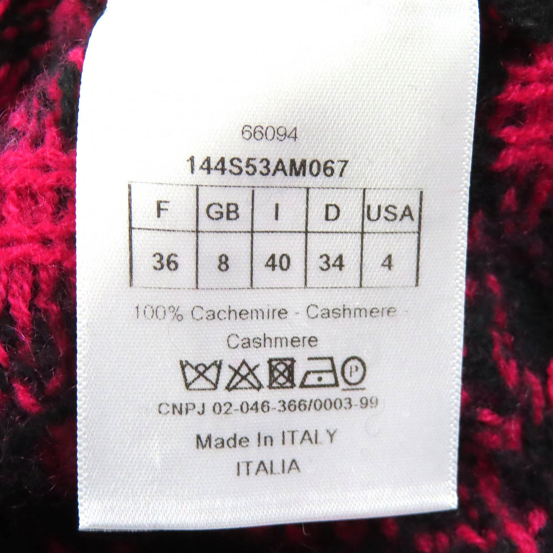 Great Christian Dior knit Leopard Pattern Slim Fit cashmere 40 144S53AM067