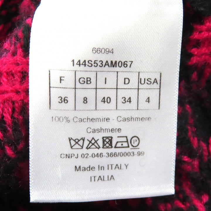 Great Christian Dior knit Leopard Pattern Slim Fit cashmere 40 144S53AM067