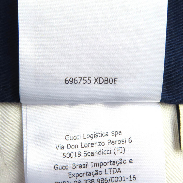 Discounted Great GUCCI Pants Logo patch track pants Navy cotton mens 44 696755