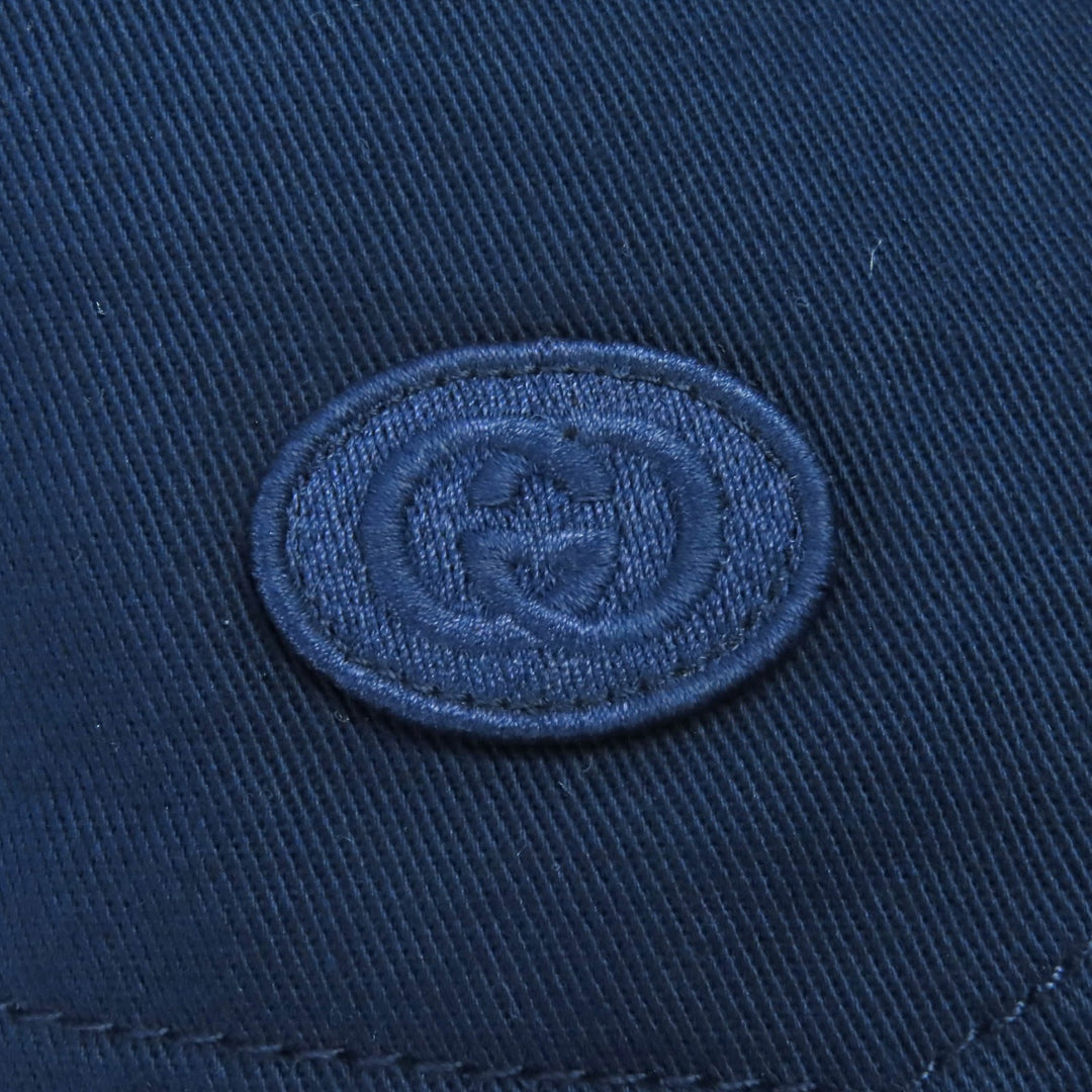 Discounted Great GUCCI Pants Logo patch track pants Navy cotton mens 44 696755