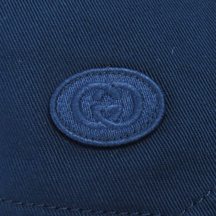 Discounted Great GUCCI Pants Logo patch track pants Navy cotton mens 44 696755