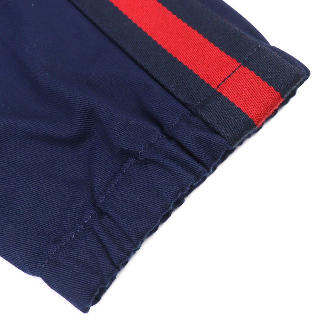Discounted Great GUCCI Pants Logo patch track pants Navy cotton mens 44 696755