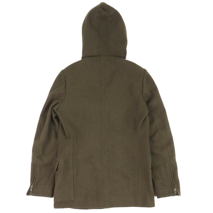 Great GROUND Y coat Wool gabardine hooded double jacket khaki wool 3 GJ-C09-102