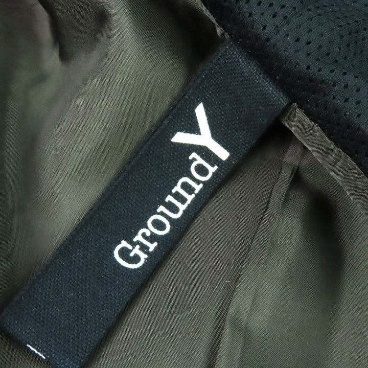 Great GROUND Y coat Wool gabardine hooded double jacket khaki wool 3 GJ-C09-102