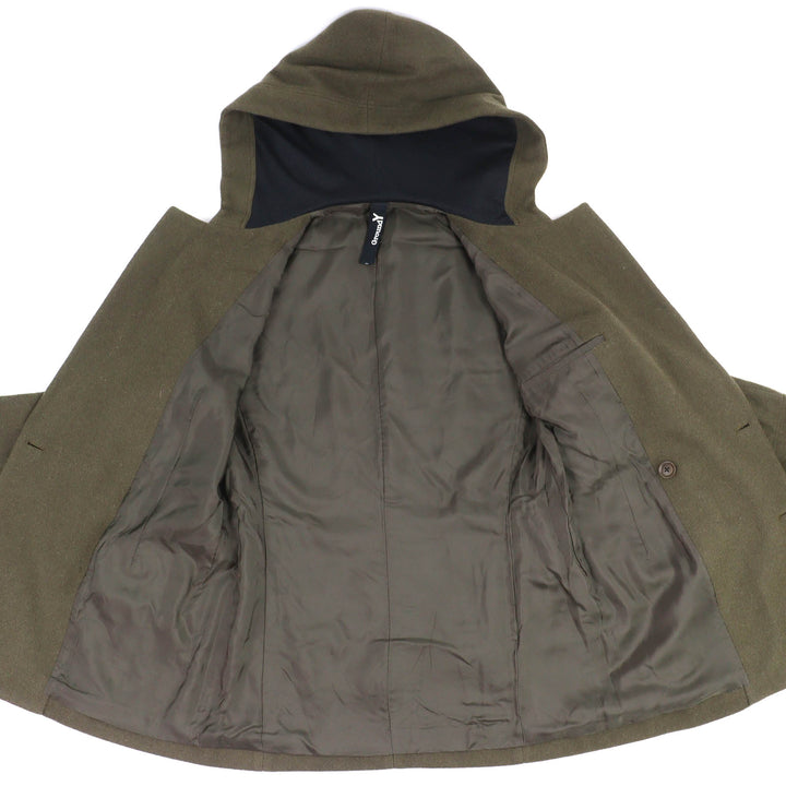 Great GROUND Y coat Wool gabardine hooded double jacket khaki wool 3 GJ-C09-102
