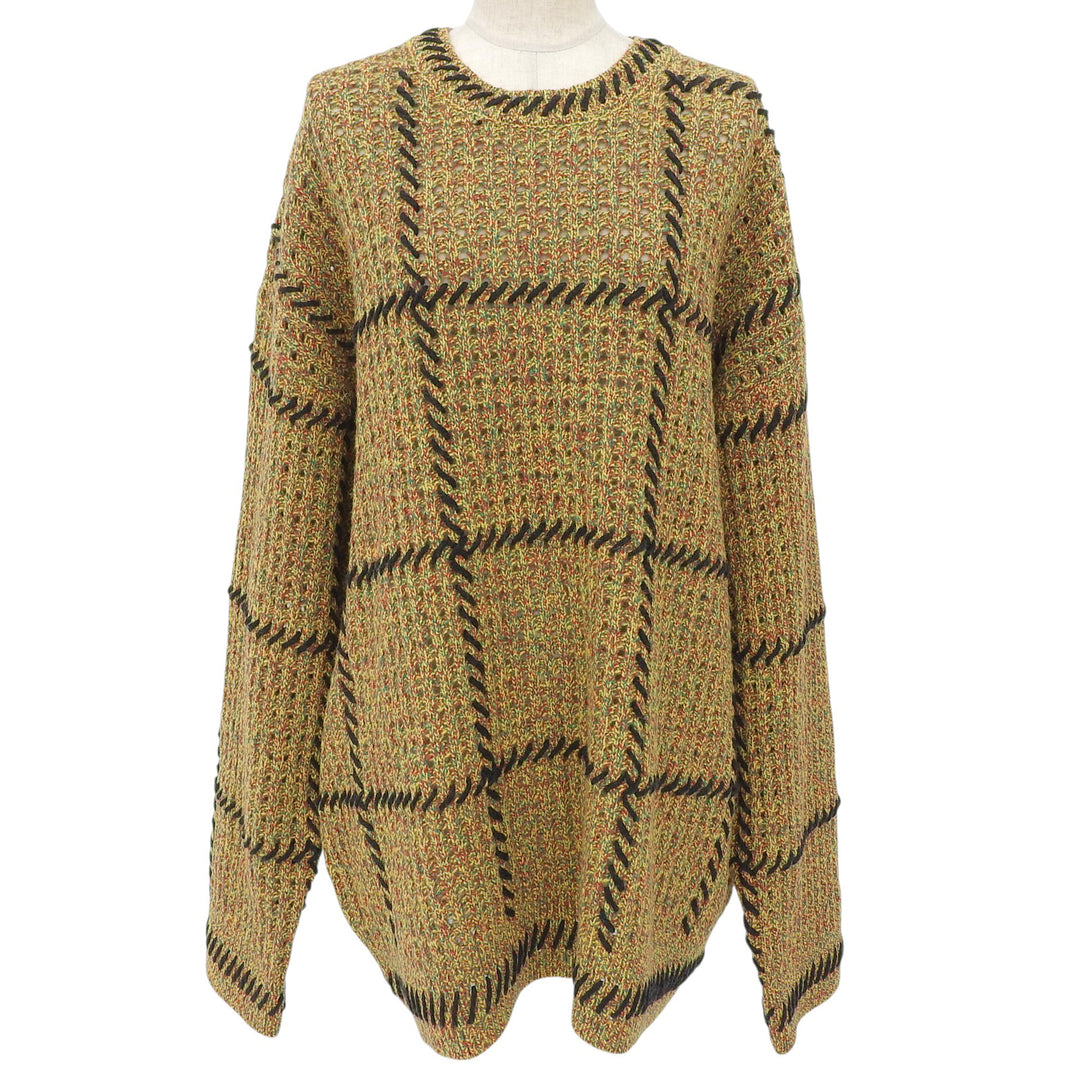 Excellent Supreme knit Quilt Stitch Sweter Quilted Stitch Sweater Multi wool XL