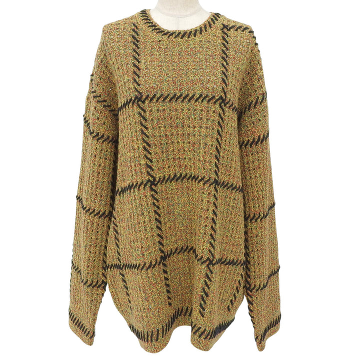 Excellent Supreme knit Quilt Stitch Sweter Quilted Stitch Sweater Multi wool XL