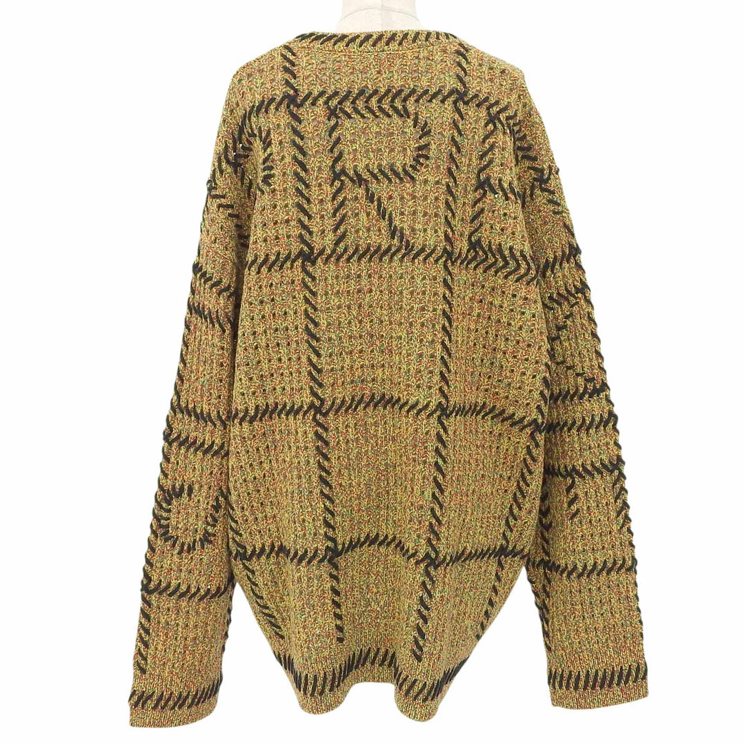 Excellent Supreme knit Quilt Stitch Sweter Quilted Stitch Sweater Multi wool XL