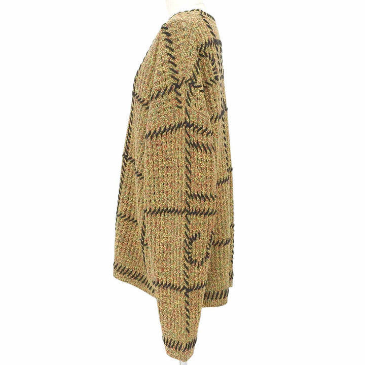 Excellent Supreme knit Quilt Stitch Sweter Quilted Stitch Sweater Multi wool XL