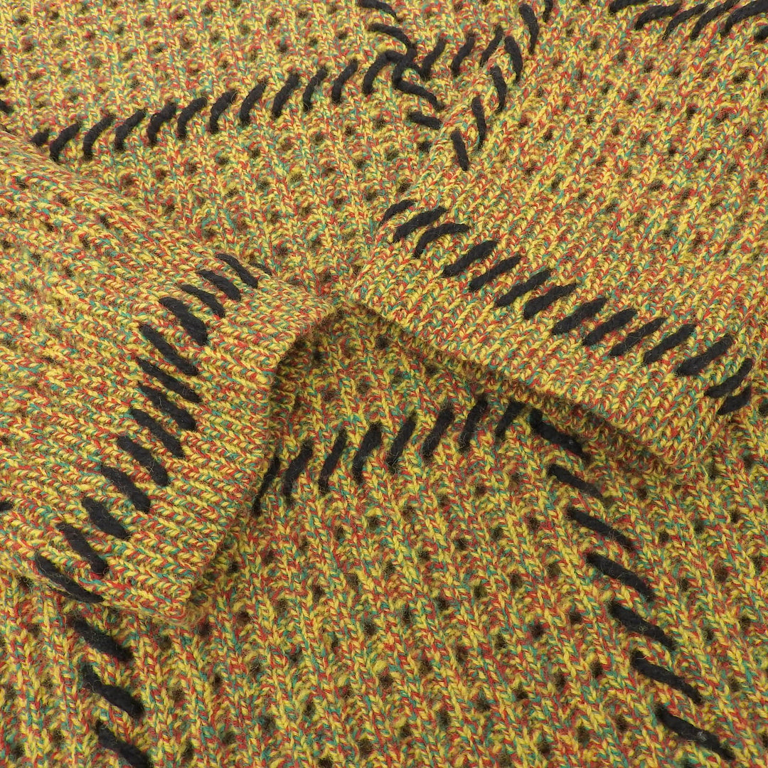 Excellent Supreme knit Quilt Stitch Sweter Quilted Stitch Sweater Multi wool XL