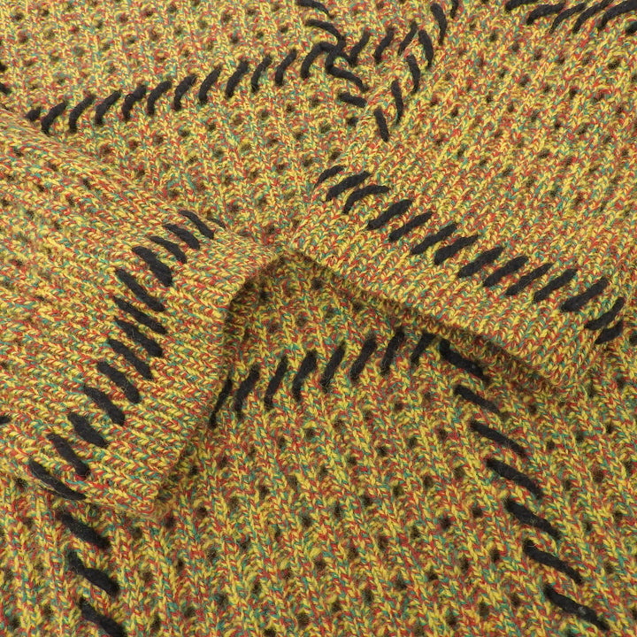 Excellent Supreme knit Quilt Stitch Sweter Quilted Stitch Sweater Multi wool XL