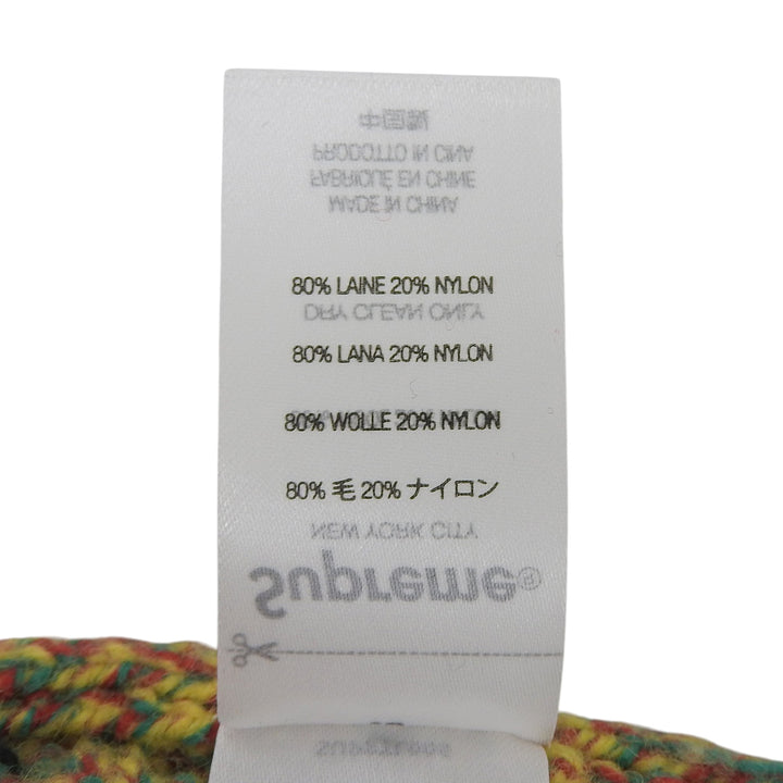 Excellent Supreme knit Quilt Stitch Sweter Quilted Stitch Sweater Multi wool XL