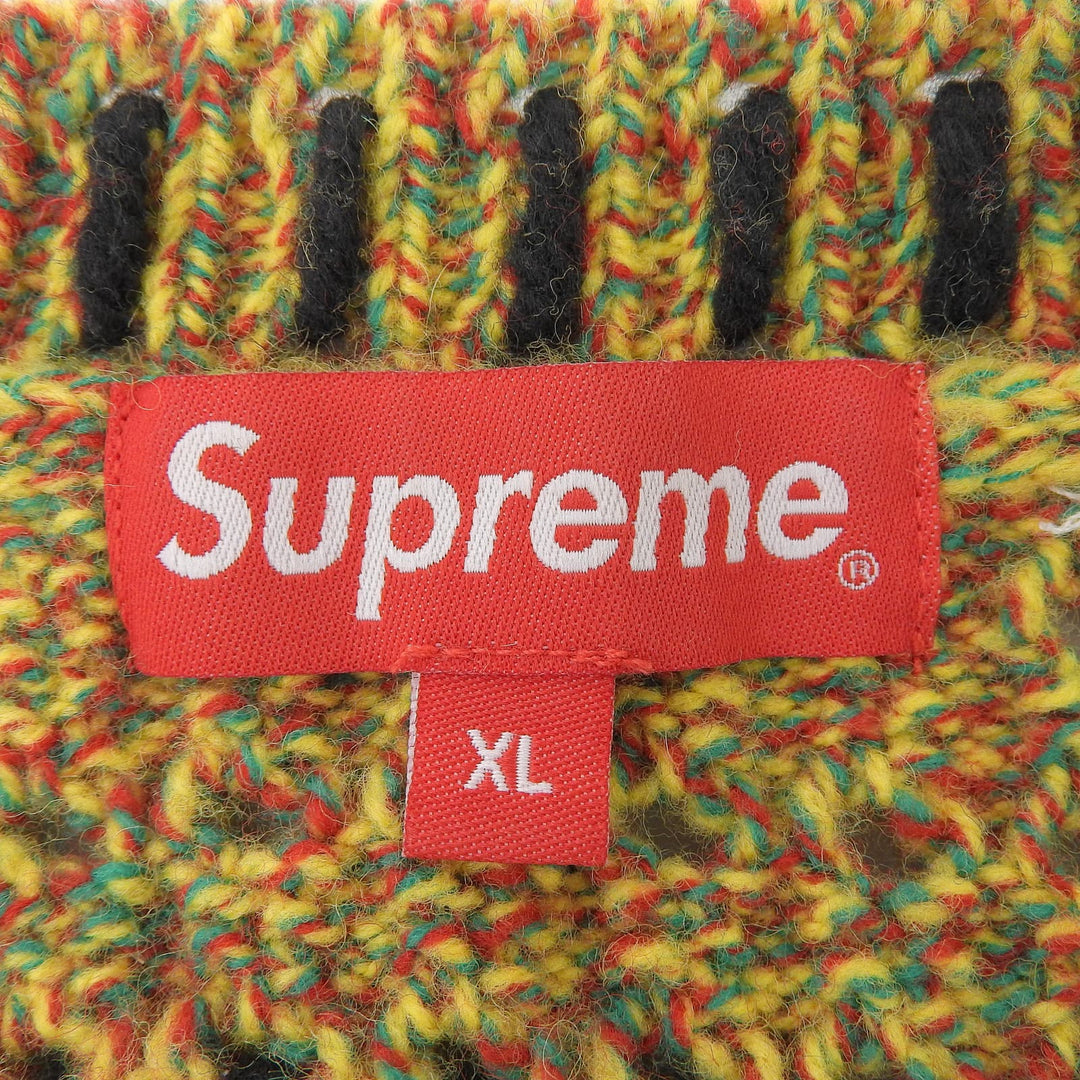 Excellent Supreme knit Quilt Stitch Sweter Quilted Stitch Sweater Multi wool XL