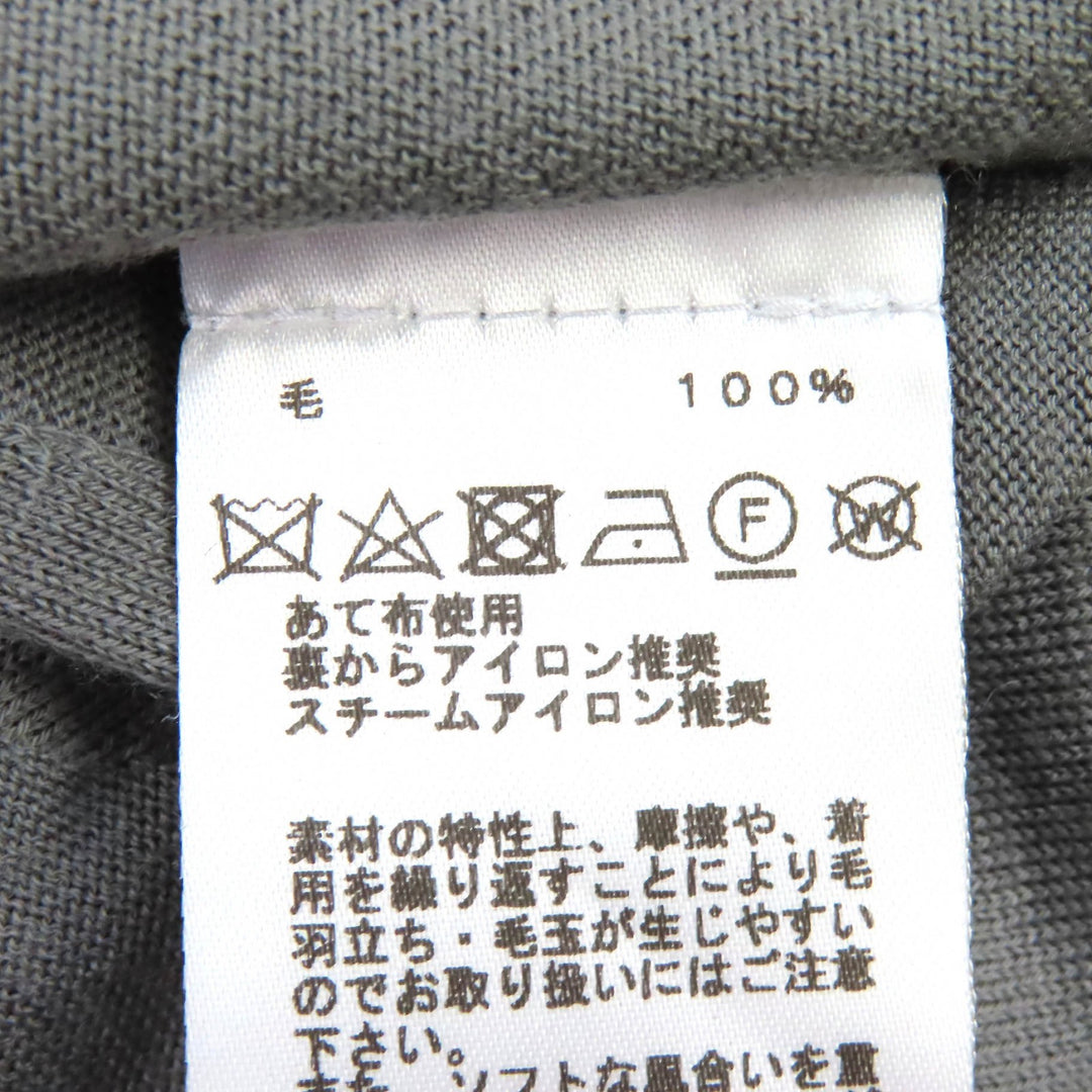 Excellent HERMES Short sleeve knit Equestrian Fragments Crew neck gray wool XL