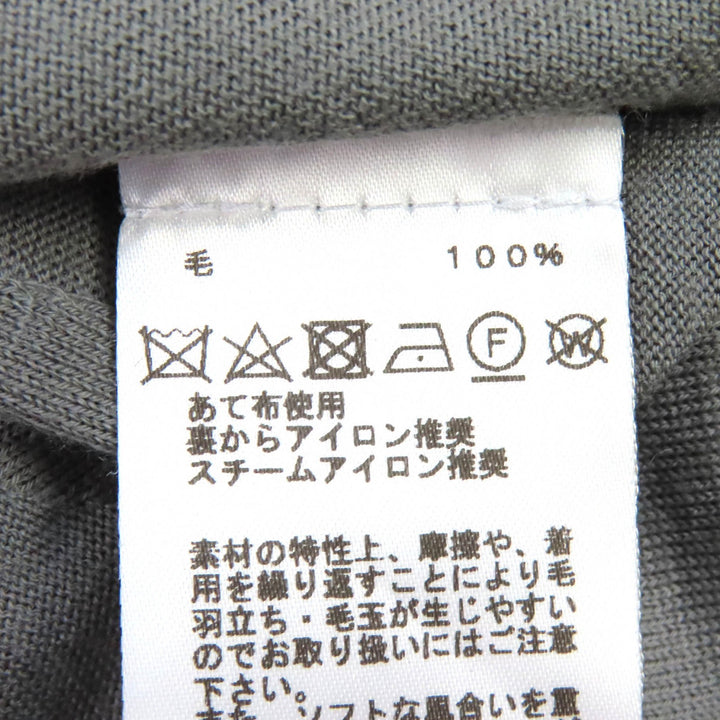 Excellent HERMES Short sleeve knit Equestrian Fragments Crew neck gray wool XL