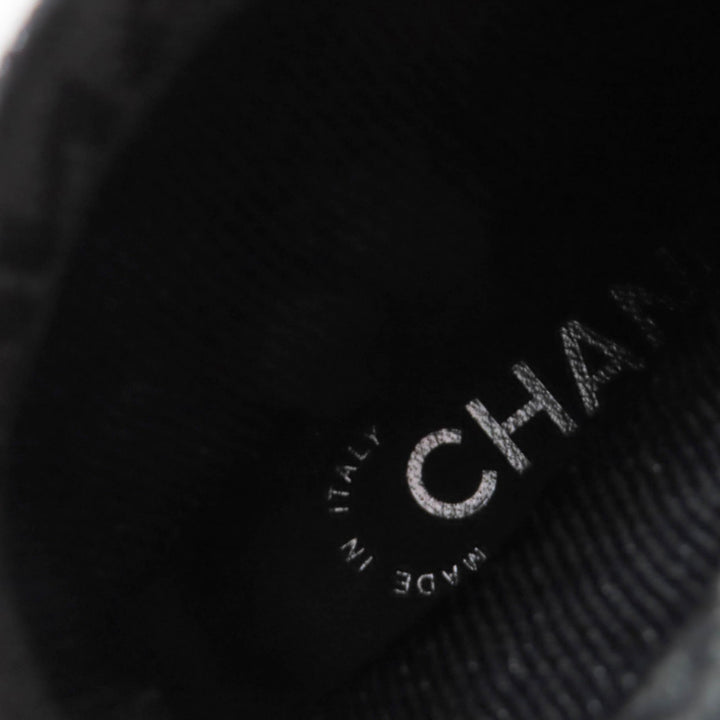 Excellent CHANEL boots Logo-emblazoned patent leather sock boots black 34.5