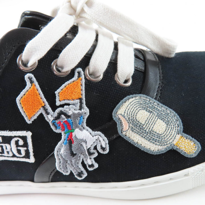 Great HERMES Low cut sneakers Innocent Lace-up shoes with logo patch black 36.5